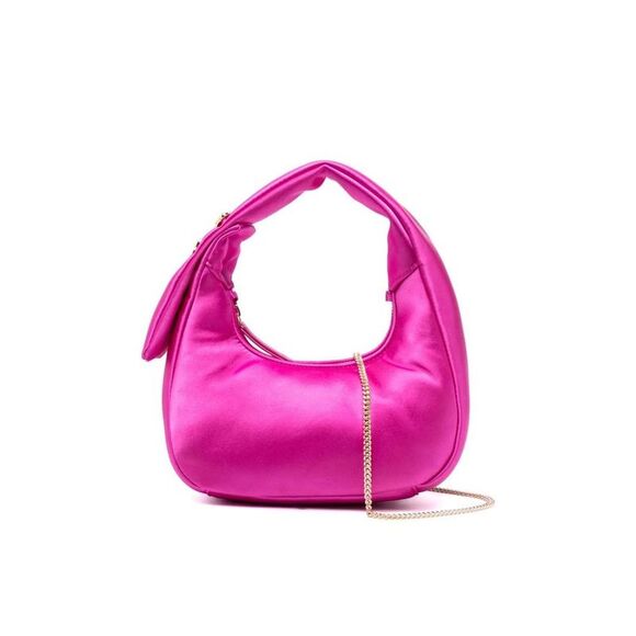 PINKO Handbags - PINKO Women's Satin Hobo Bag with Chain Detail Women PURPLE Shoulder Bags